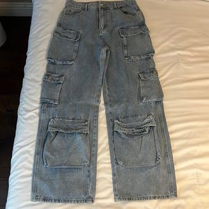 Brand new High Waisted Flap Pocket Cargo Jeans